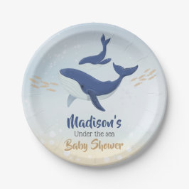 Whale unter der Sea Baby Dusche Pappteller