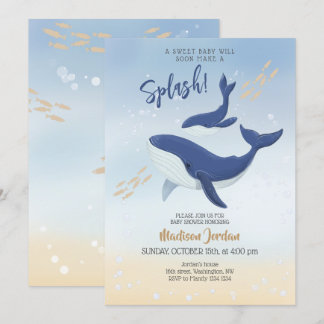 Whale unter der Sea Baby Shower Einladung