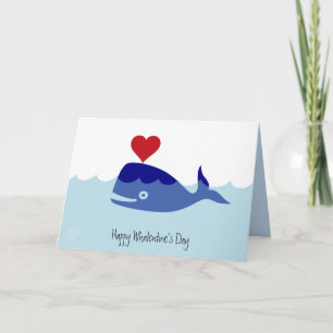 Whale Valentine's Day Card Feiertagskarte