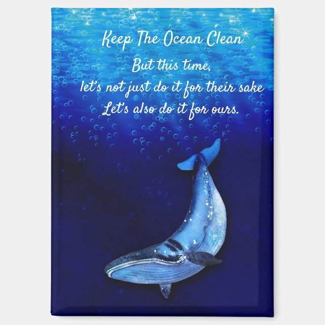 Whale Vertical Motion Scene To Down In Ocean Depth Magnet (Vorderseite)