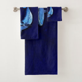 Whale Vertical Motion Szene bis unten in Meerestie Badhandtuch Set