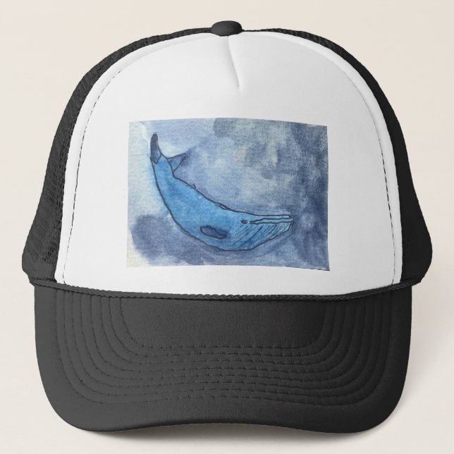 Whale Wasserfarbe Truckerkappe (Vorderseite)