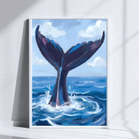 Whale Watching | Blue Ocean Watercolor