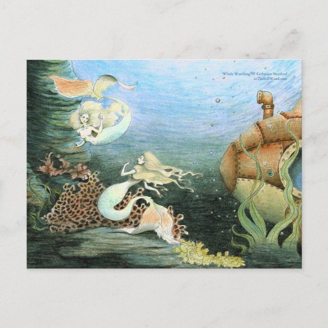 'Whale Watching' Postkarte (Vorderseite)