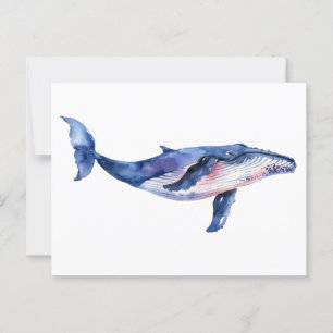 Whale Watercolor Postkarte