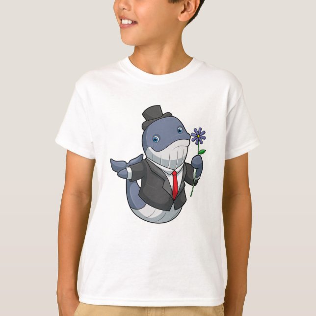 Whale Wedding Groom Blume T-Shirt (Vorderseite)