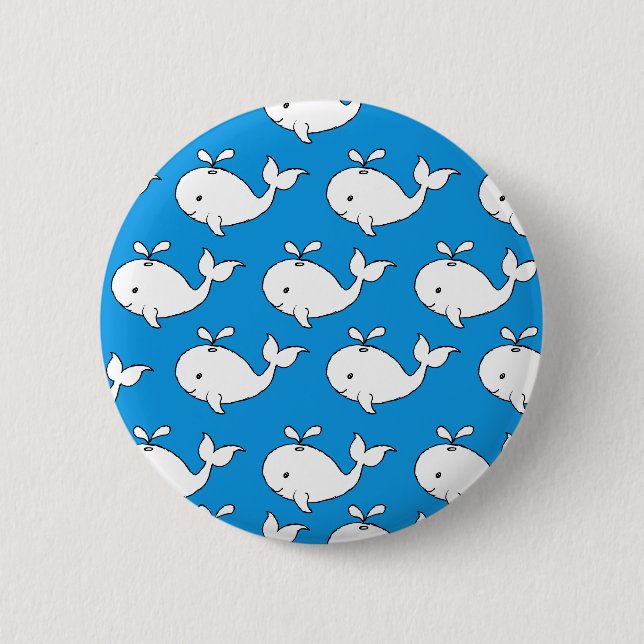Whale Whale-Cartoon Button (Vorderseite)
