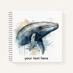 Whale Wonder für Wasserfarben, kundenspezifisch Notizbuch