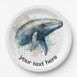 Whale Wonder für Wasserfarben, kundenspezifisch Pappteller