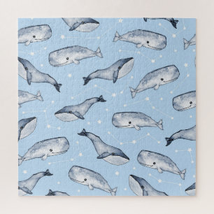 Whale Wonderings: Watercolor Starry Sky