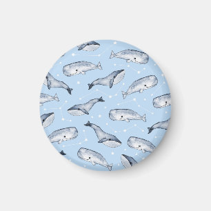 Whale Wonderings: Watercolor Starry Sky Magnet
