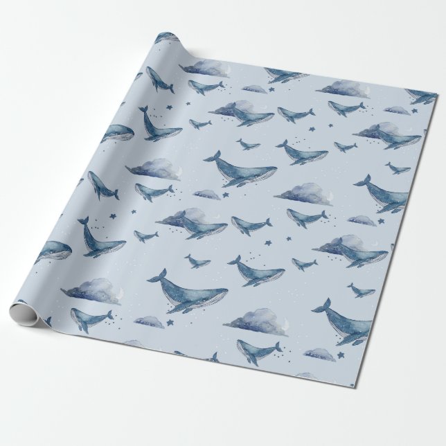 Whale Wrapping Paper Geschenkpapier (Ungerollt)