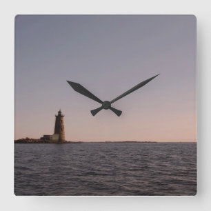 Whaleback Leuchtturm, Kittery Maine Quadratische Wanduhr