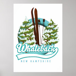 Whaleback New Hampshire Retro-Logo Poster
