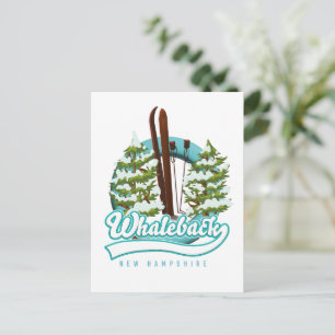 Whaleback New Hampshire Retro-Skilogo Postkarte
