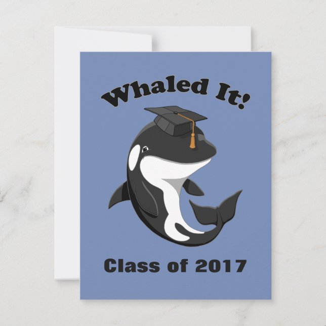 Whaled It Class of 2017 Niedlich Orca Killer Whale Einladung (Vorderseite)