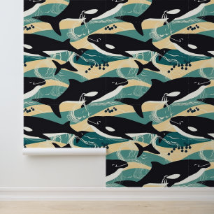 Whales Pattern Tapete