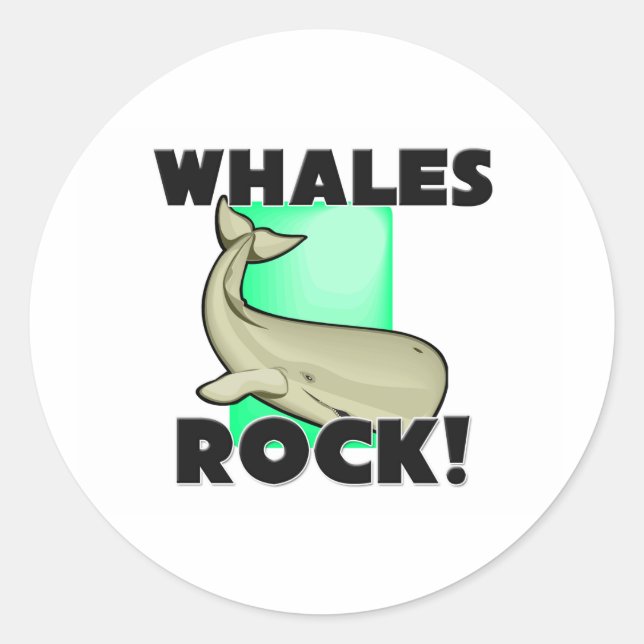 Whales Rock Runder Aufkleber (Vorderseite)