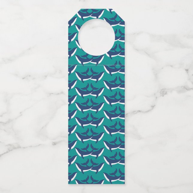 Whales Sea Animal Green Ocean Marine Mammal Flaschenanhänger (Vorderseite)