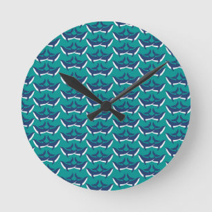 Whales Sea Animal Green Ocean Marine Mammal Runde Wanduhr