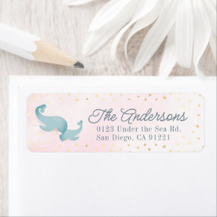 Whales Watercolor Pink Girl Baby Dusche
