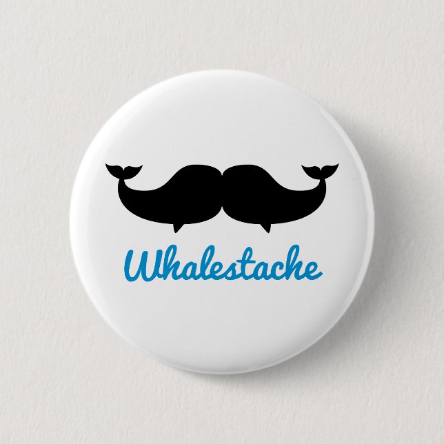 Whalestache Schnurrbartwale Button (Vorderseite)