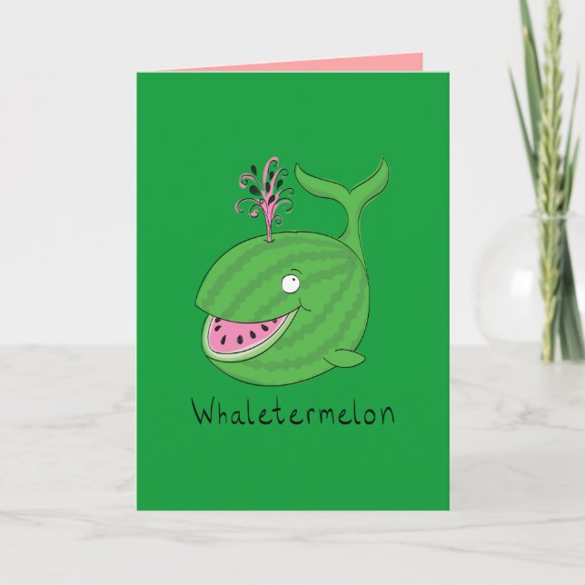 Whaletermelon lustige Wassermelone-Wal-Gruß-Karte Karte (Vorderseite)