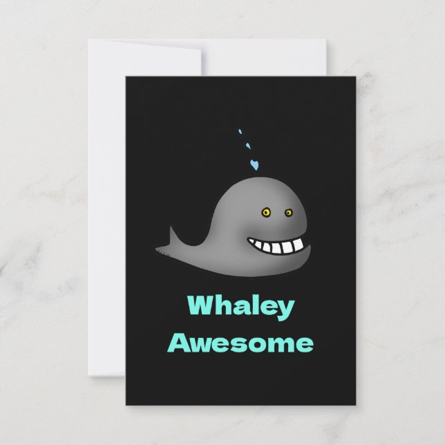 Whaley Awesome Funny Whale Pun Design Dankeskarte (Vorderseite)