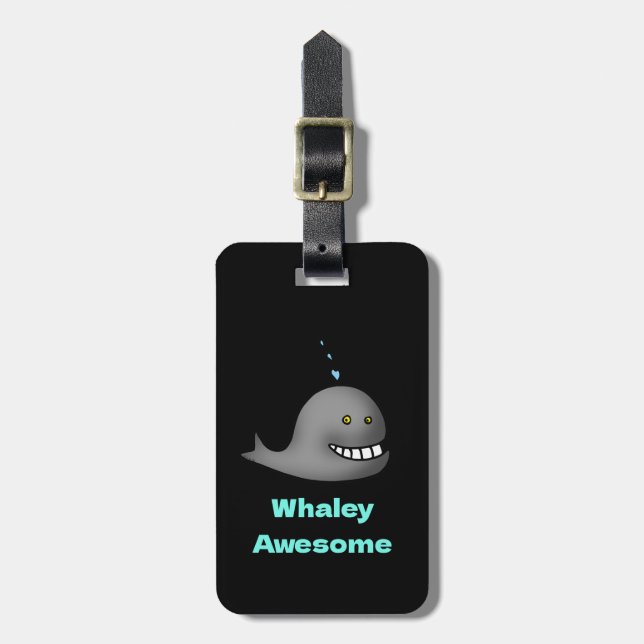 Whaley Awesome Funny Whale Pun Design Gepäckanhänger (Vorderseite vertikal)