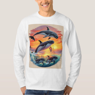 Whalfamilie Sunset Splash T-Shirt