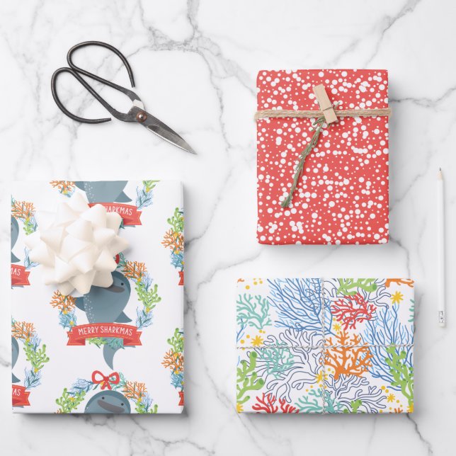 Whalshai Wrapping Paper Flat Sheet Set 3 Geschenkpapier Set (Vorderseite)