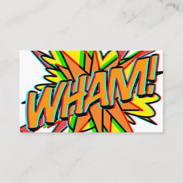 WHAM 3D Fun Retro Comic Book Visitenkarte (Vorderseite)