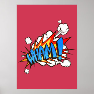 Wham Comic Book Funny Sound Effects Poster