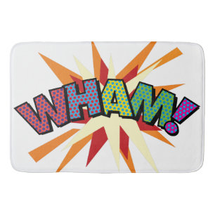 WHAM Fun Retro Comic Pop Kunst Badematte