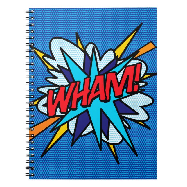 WHAM Fun Retro Comic Pop Kunst Notizblock (Vorderseite)