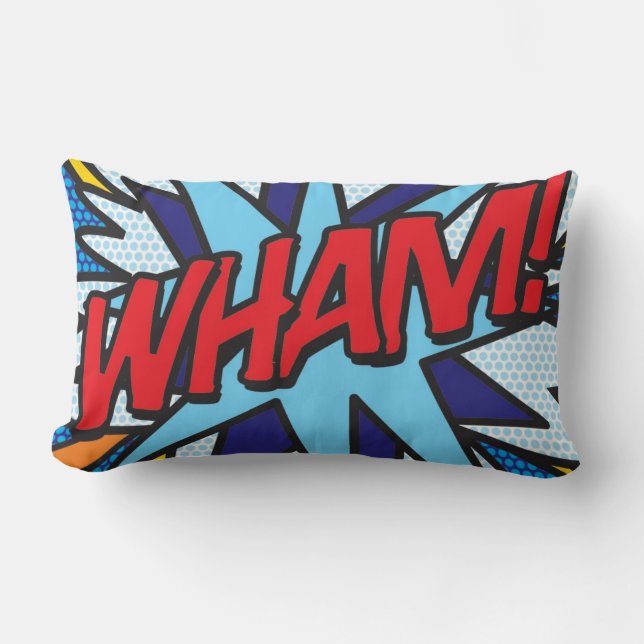 WHAM KA-POW Funny Modern Cooles Comic Book Lendenkissen (Vorderseite)