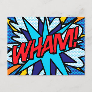WHAM Lustige Retro-Comic-Book-Pop-Art Ankündigungspostkarte