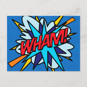 WHAM Lustige Retro-Comic-Book-Pop-Art Postkarte