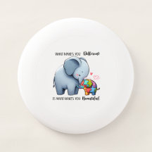 "Jetez la gentillesse - Autisme Eléphant Frisbee"