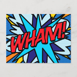 WHAM Sprechblase Spaß Retro Ankündigungspostkarte