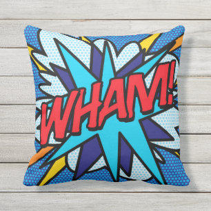 WHAM ZAP Lustige Retro-Comic-Book-Pop-Art Kissen Für Draußen