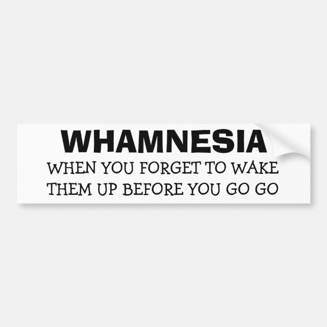 Whamnesie - Vergessen Sie, sie Wecken, bevor Sie g Autoaufkleber (Vorne)