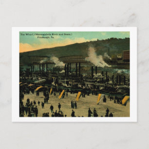 Wharf, Pittsburgh, Pennsylvania Vintag Postkarte