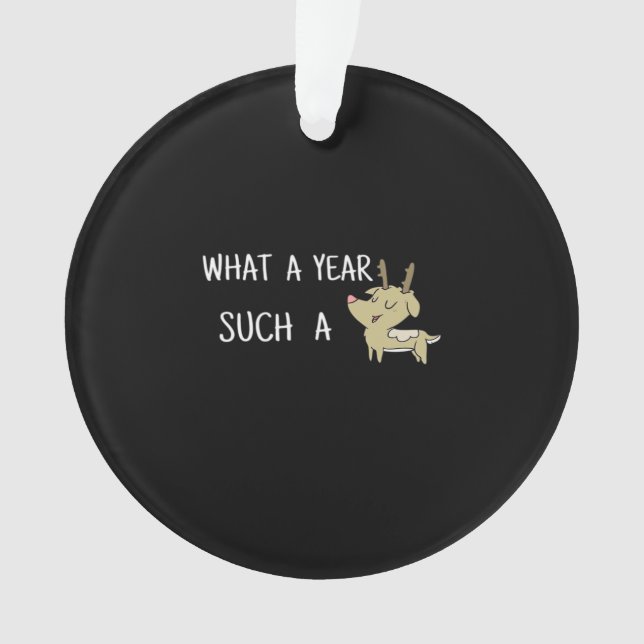 What A Fun Deer Moment Retro Style Ornament (Vorderseite)