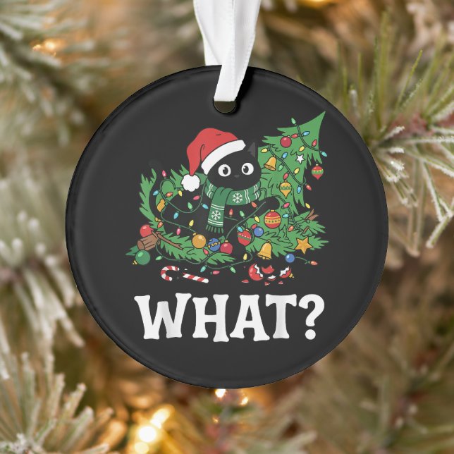 What Black Cat Funny Christmas Tree (Arbre)