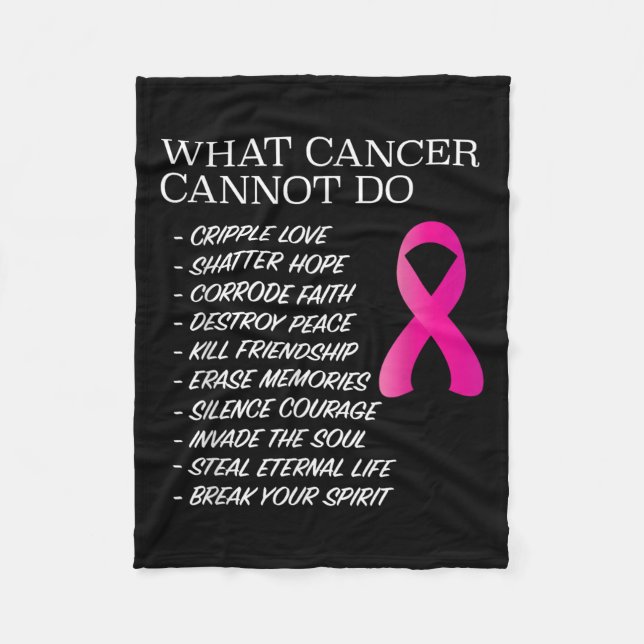 What Cancer Cannot Do - _ Awareness - Insration  Fleecedecke (Vorderseite)