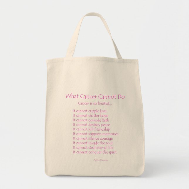 What Cancer Cannot Do Poem Tote Bag Tragetasche (Vorne)