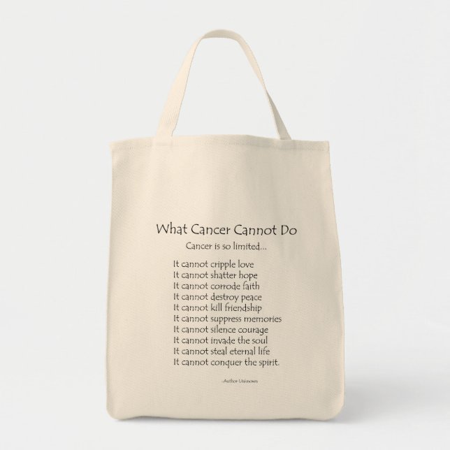 What Cancer Cannot Do Poem Tote Bag Tragetasche (Vorne)