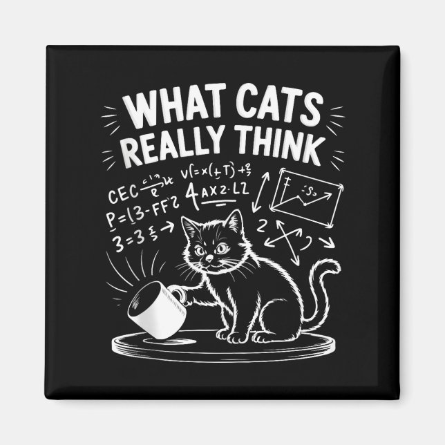What cats think funny cat meme physics humor tankW Magnet (Vorne)