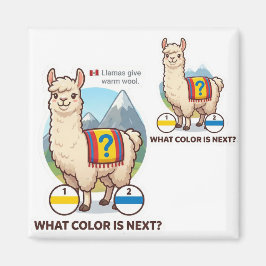 What Color Is Next? Llama Peru Pattern Logic Game Magnet